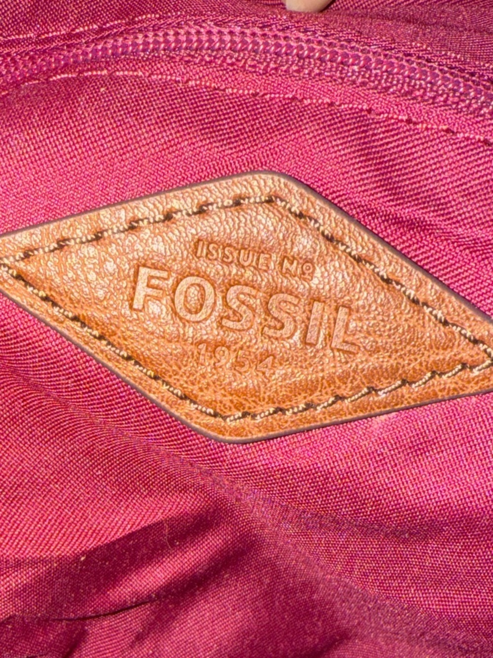 Fossil Pink Rachel Floral Print Tote with Brown Leather Straps, gold key - Picture 10 of 10